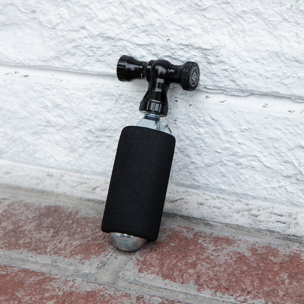 Rockbros CO2-pumpe, ventilhoved af aluminiumlegering, uden patron, kompatibel med Presta/Schrader - sort