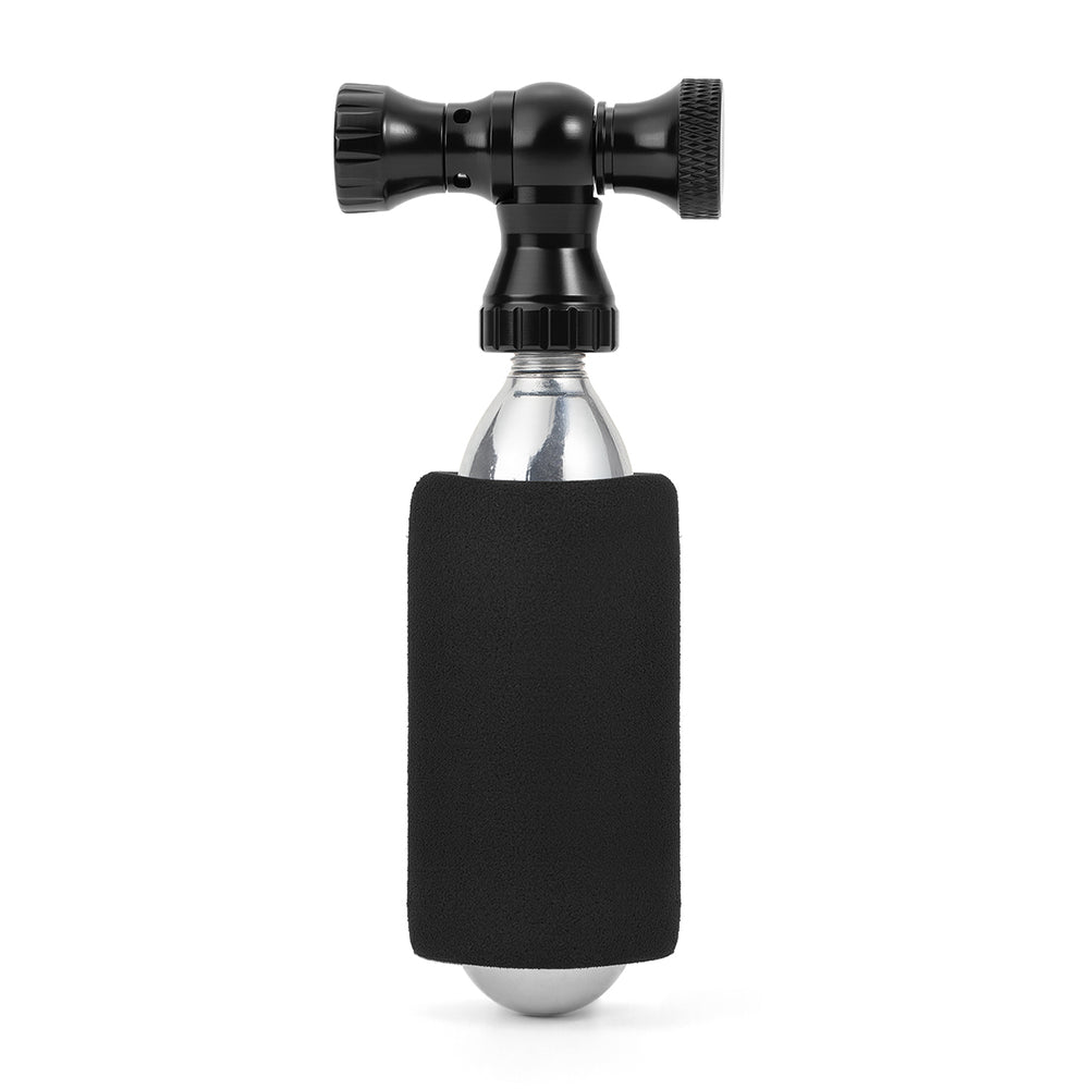 Rockbros CO2-pumpe, ventilhoved af aluminiumlegering, uden patron, kompatibel med Presta/Schrader - sort