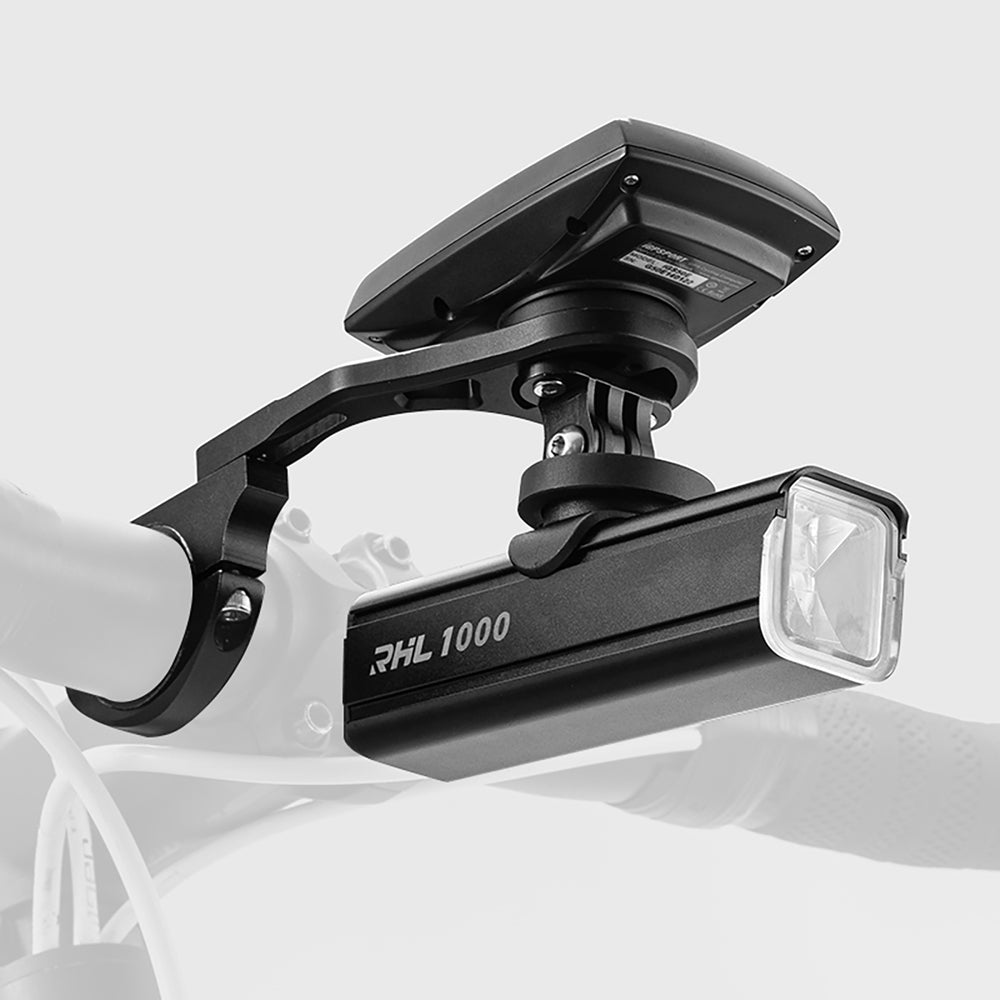 Rockbros FK-301 2-i-1 Styrbeslag til Cykelcomputer/Navigator og Kamera/Lys - Sort