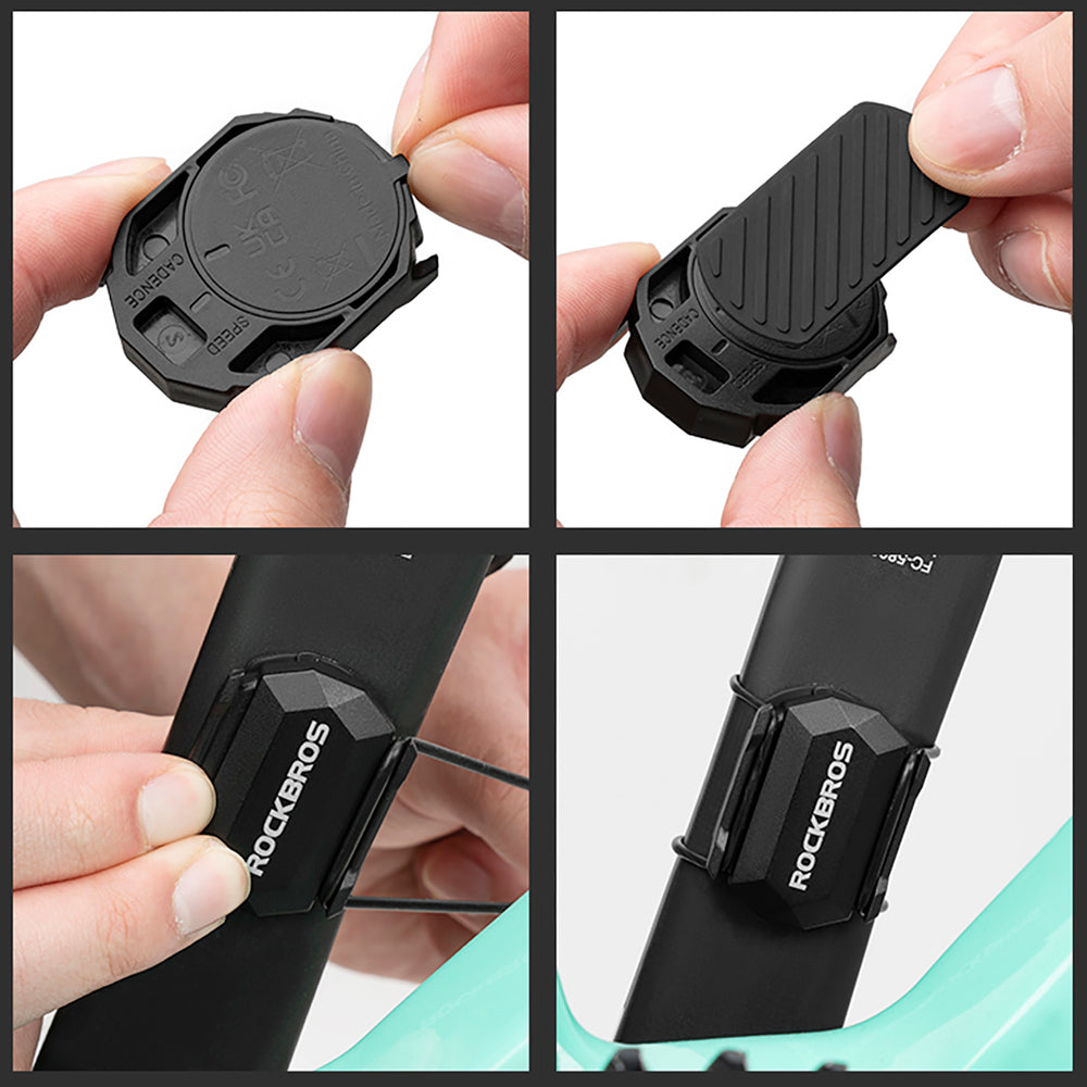 Rockbros C3 ANT+ / Bluetooth 2-i-1-hastigheds- eller kadenssensor - sort