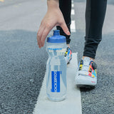 Rockbros 750 ml cykelflaske - gennemsigtig med blå mundstykke