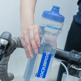 Rockbros 750 ml cykelflaske - gennemsigtig med blå mundstykke