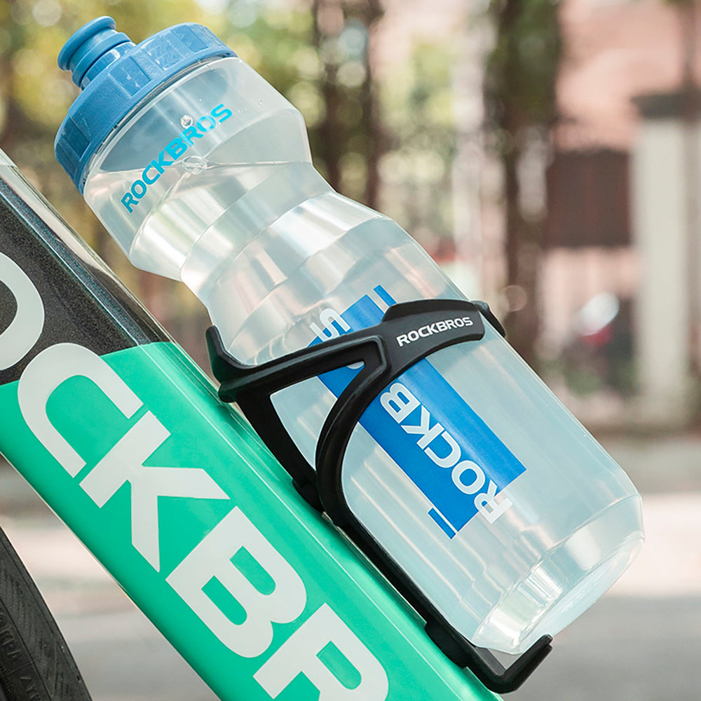 Rockbros 750 ml cykelflaske - gennemsigtig med blå mundstykke