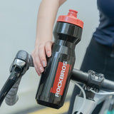 Rockbros 750 ml cykelflaske - gennemsigtig sort med rød mundstykke