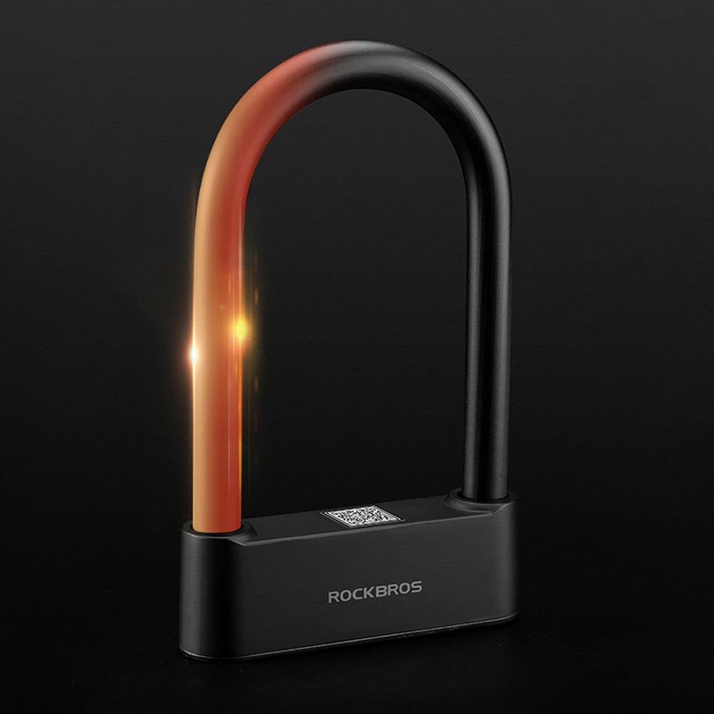 Rockbros 32210818001 SMART Cykellås med fingeraftrykslæser og Bluetooth-forbindelse - sort