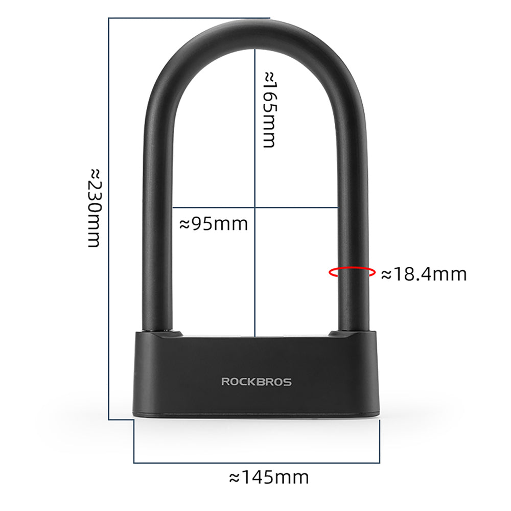 Rockbros 32210818001 SMART Cykellås med fingeraftrykslæser og Bluetooth-forbindelse - sort