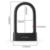 Rockbros 32210818001 SMART Cykellås med fingeraftrykslæser og Bluetooth-forbindelse - sort