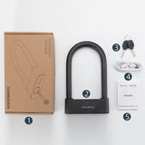 Rockbros 32210818001 SMART Cykellås med fingeraftrykslæser og Bluetooth-forbindelse - sort