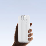 Baseus Lipow 10000mAh 22.5W Powerbank med to indbyggede kabler (med Baseus Simple USB-A - USB-C 3A 20cm kabel) - hvid