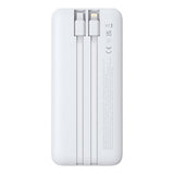 Baseus Lipow 10000mAh 22.5W Powerbank med to indbyggede kabler (med Baseus Simple USB-A - USB-C 3A 20cm kabel) - hvid