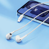 QCY LH1 In-Ear Wired Headphones med fjernbetjening og mikrofon 1,15 m - hvid