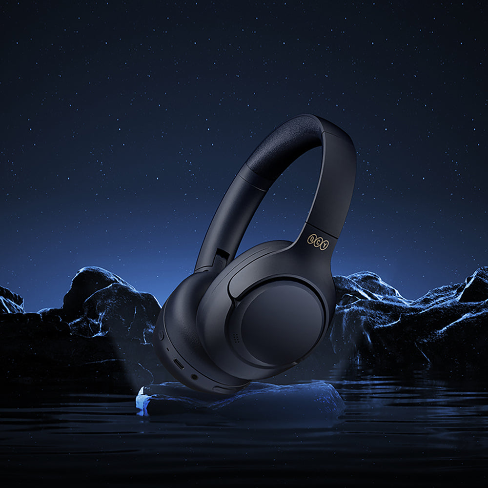 QCY H3 Over-Ear Headphones with ANC Bluetooth 5.4 Hi-Res Audio - Blue