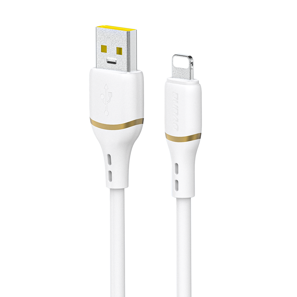 Dudao L25L USB-A - Lightning Cable 1m 30W med Soft Silicone Braid - Hvid
