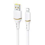 Dudao L25L USB-A - Lightning Cable 1m 30W med Soft Silicone Braid - Hvid