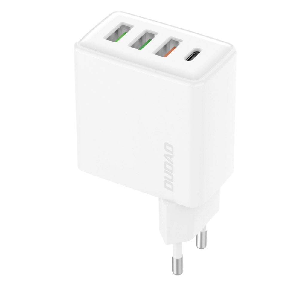 Dudao A5HEU 3xUSB-A 1xUSB-C PD 20W QC3.0 18W+ 2x12W vægoplader - hvid