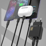 Dudao A26TCEU PD QC 25W GaN USB-A USB-C Wall Charger med USB-C-kabel - sort