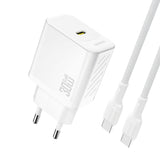 Dudao A27PCEU PD 30W GaN USB-C Wall Charger med USB-C kabel - hvid