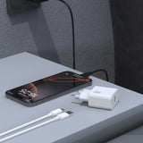 Dudao A27STEU 25W GaN USB-A Wall Charger med USB-A - USB-C-kabel - hvid