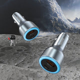 Dudao R4Ultra 120W Power Delivery Quick Charge LED Car Charger USB-A USB-C - Grå