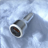 Dudao R4Ultra 120W Power Delivery Quick Charge LED Car Charger USB-A USB-C - Grå