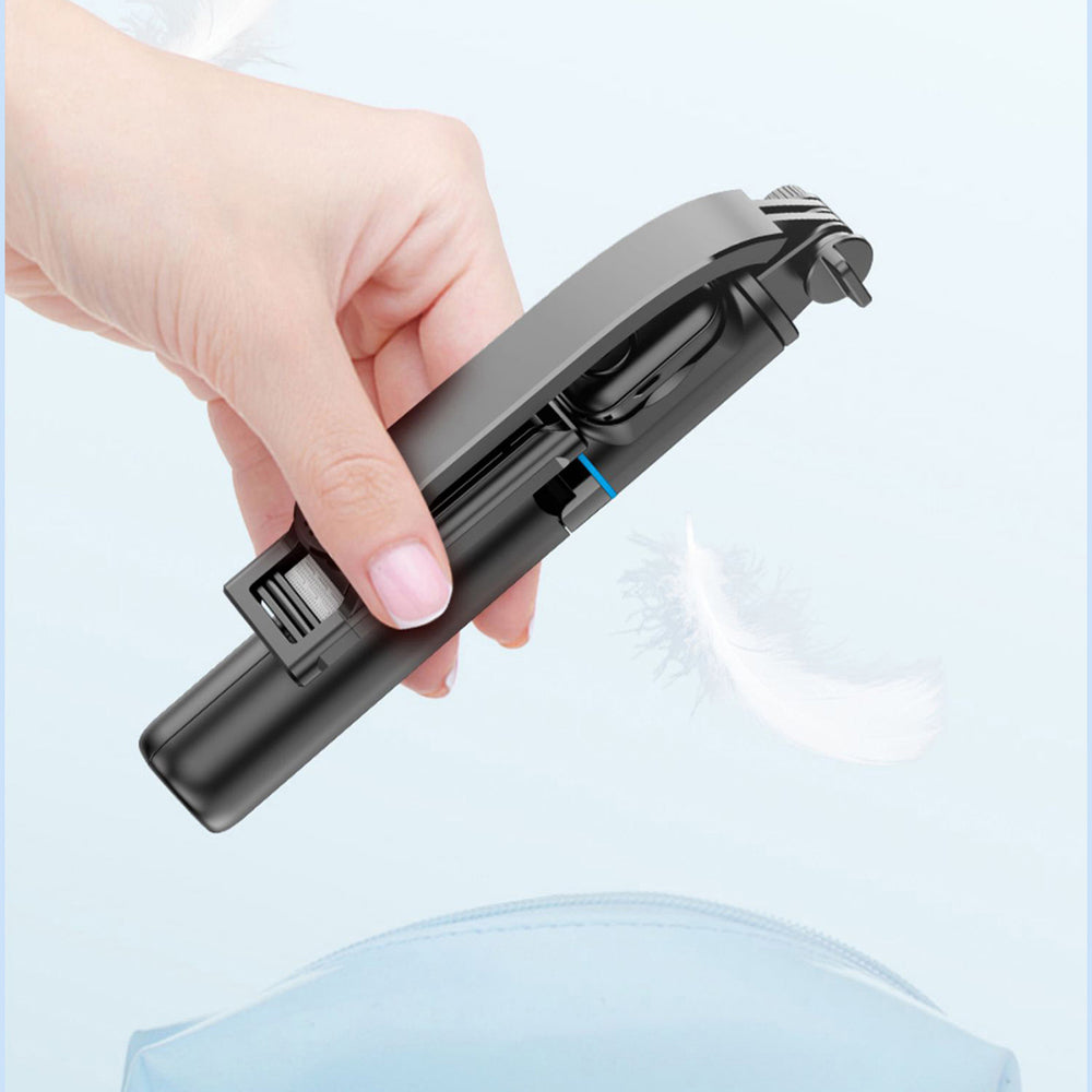 Selfie-stick Dudao F18S 4-i-1 foldbar stativ med fjernbetjening - sort