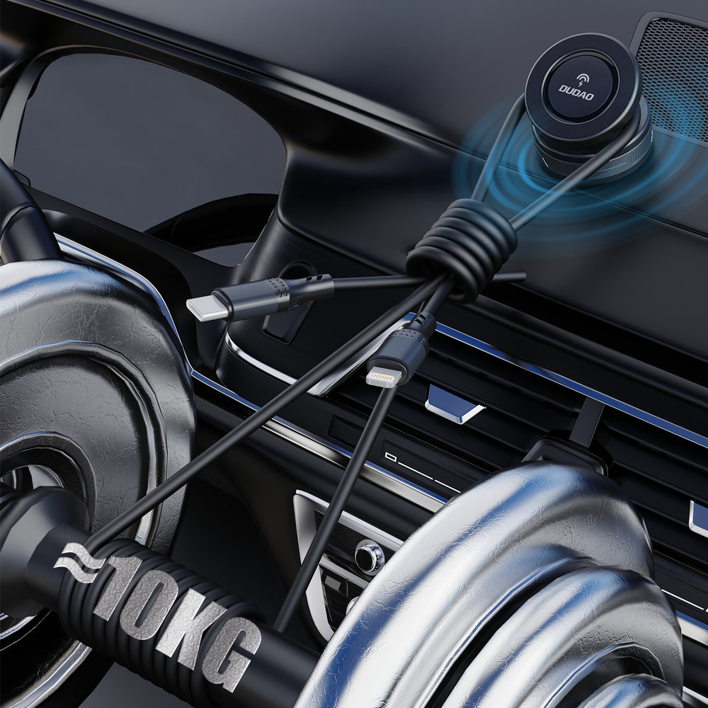 Dudao F24MAX bilholder med 15W trådløs oplader, MagSafe kompatibel, med automatisk sugekop - sort