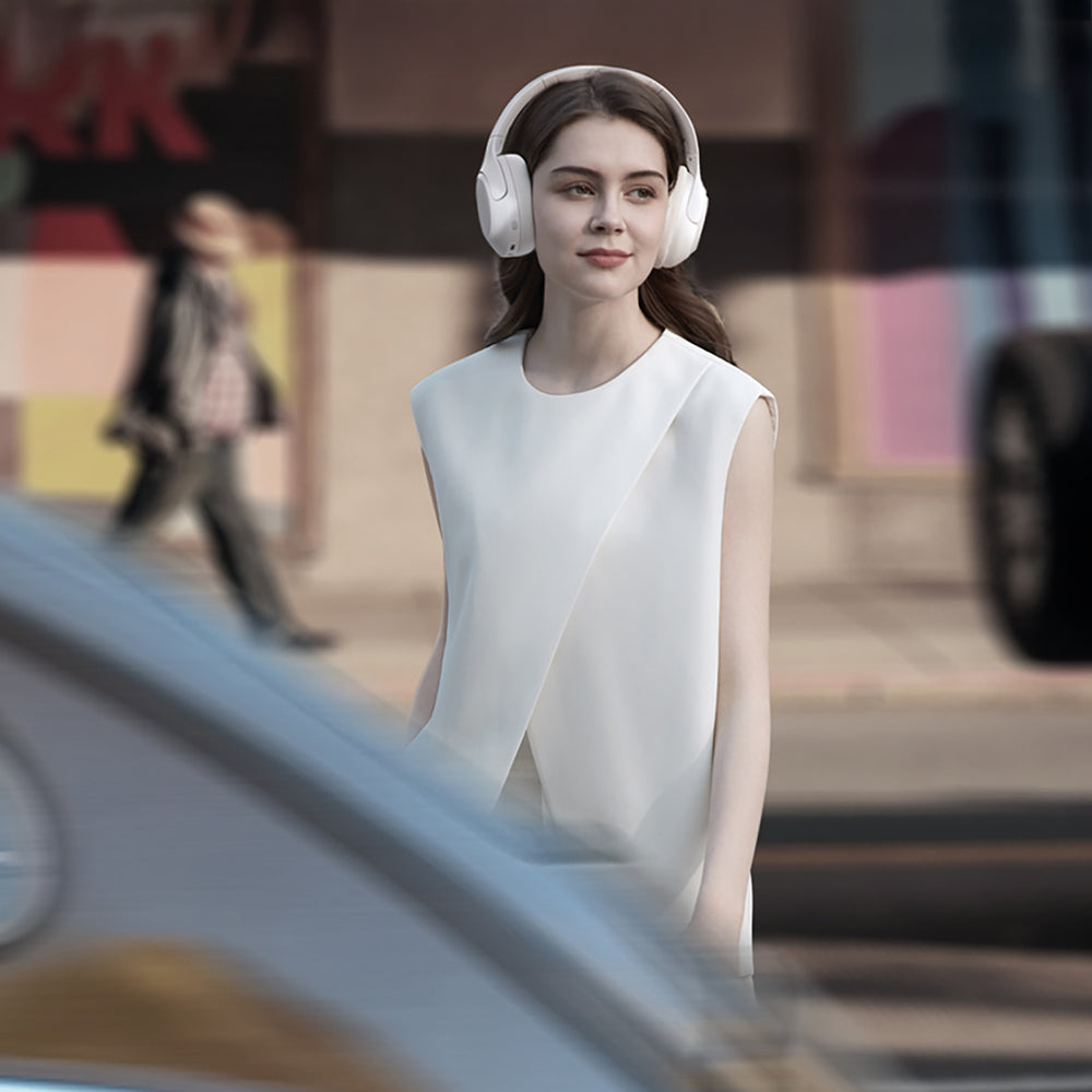 QCY H3 Lite over-ear hovedtelefoner med ANC og Bluetooth 5.3 - hvid