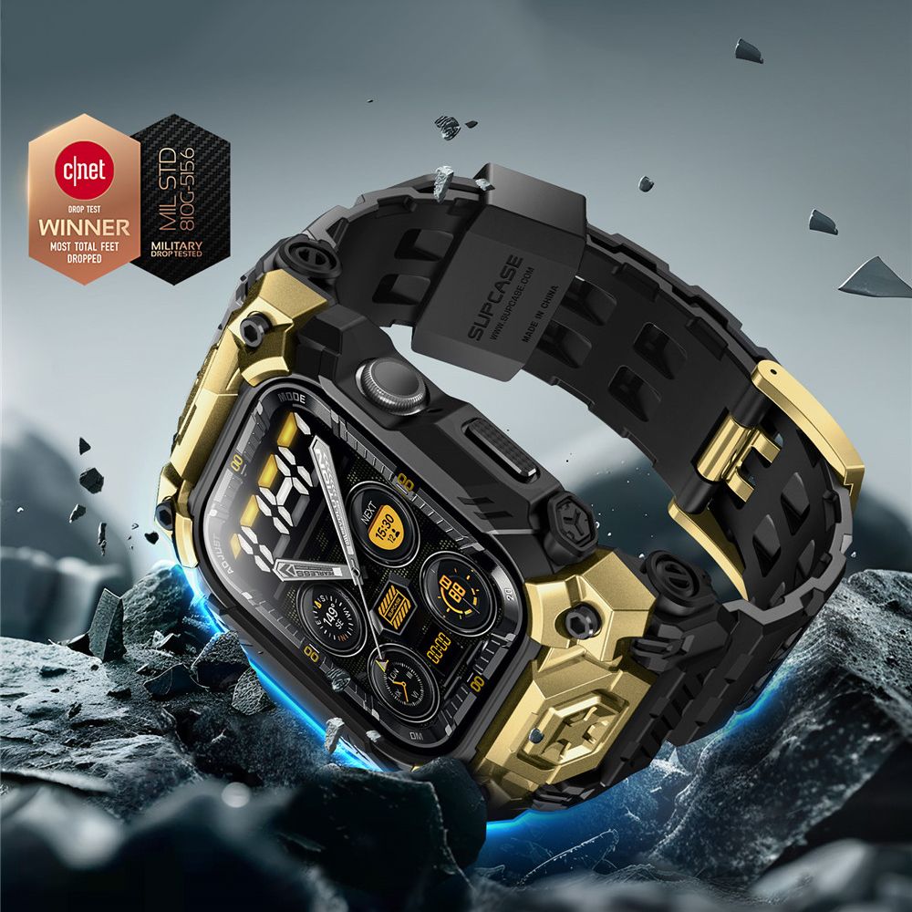 Supcase Unicorn Beetle Ore Case for Apple Watch 10/11 (46 mm) - Black and Gold