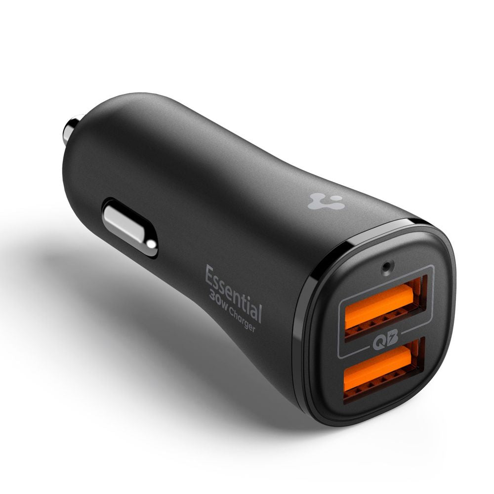Spigen Essential EV302 30W 2-Port USB-A Biloplader - sort