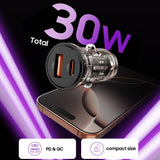 Tech-Protect CC01 30W 2-Port USB-A / USB-C Biloplader - sort