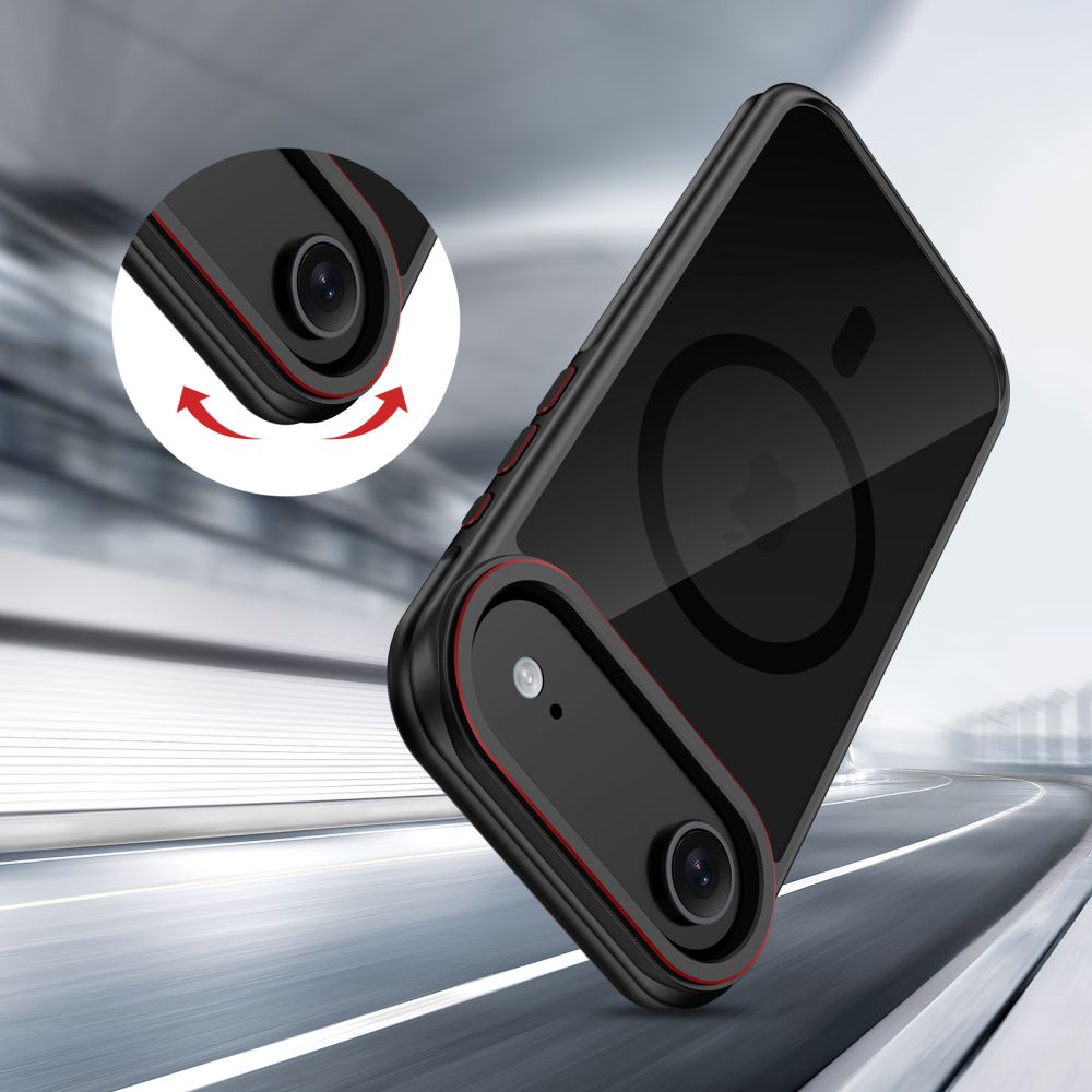 Tech-Protect MagHybrid MagSafe Case til iPhone Air - sort og rød