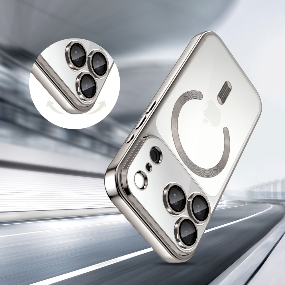 Tech-Protect MagFlex MagSafe-hylster til iPhone 17 Pro - gennemsigtigt sølv