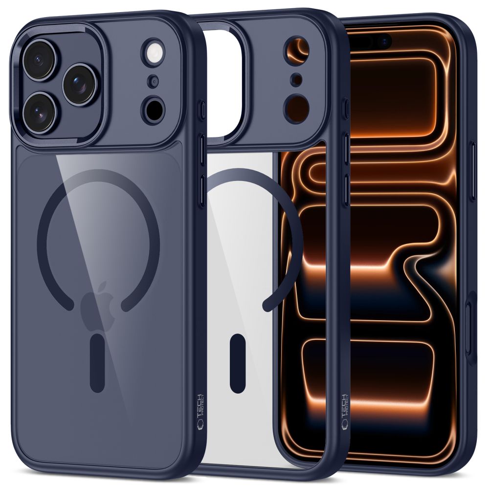 Tech-Protect MagMat MagSafe Case til iPhone 17 Pro Max - gennemsigtigt - Navy Blue