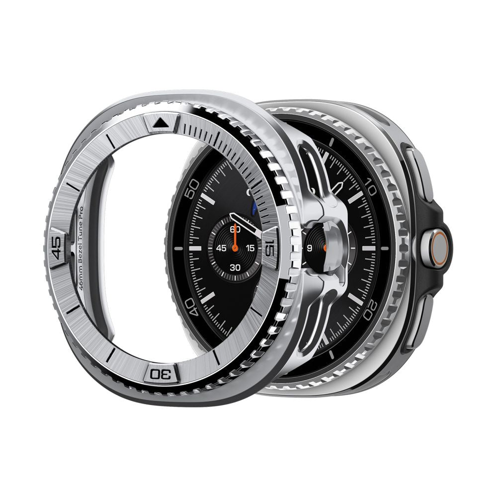 Spigen Bezel Tune Pro Pilot Cover til Samsung Galaxy Watch 8 Classic 46mm - Sølv