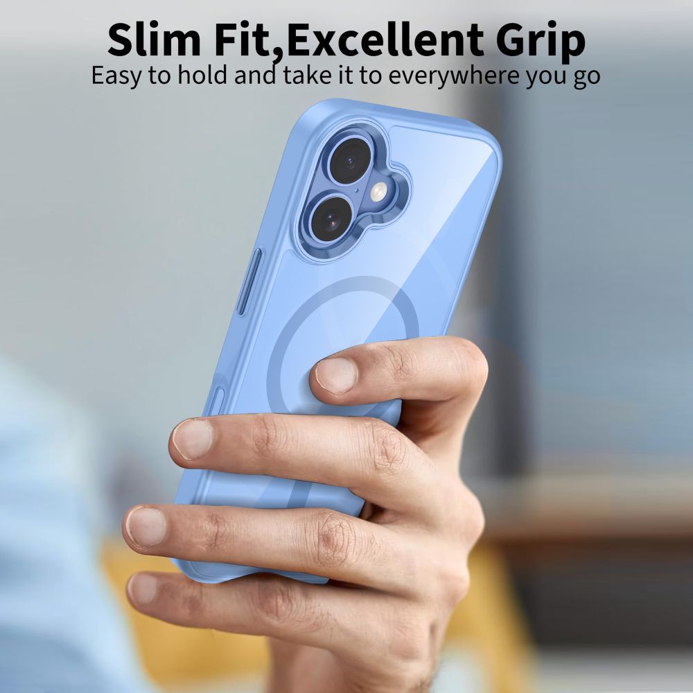 Tech-Protect MagMat MagSafe Case til iPhone 17 - gennemsigtig blå