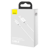 Baseus Superior-serien Kabel USB til Lightning, 2,4A, 0,25m (hvid)