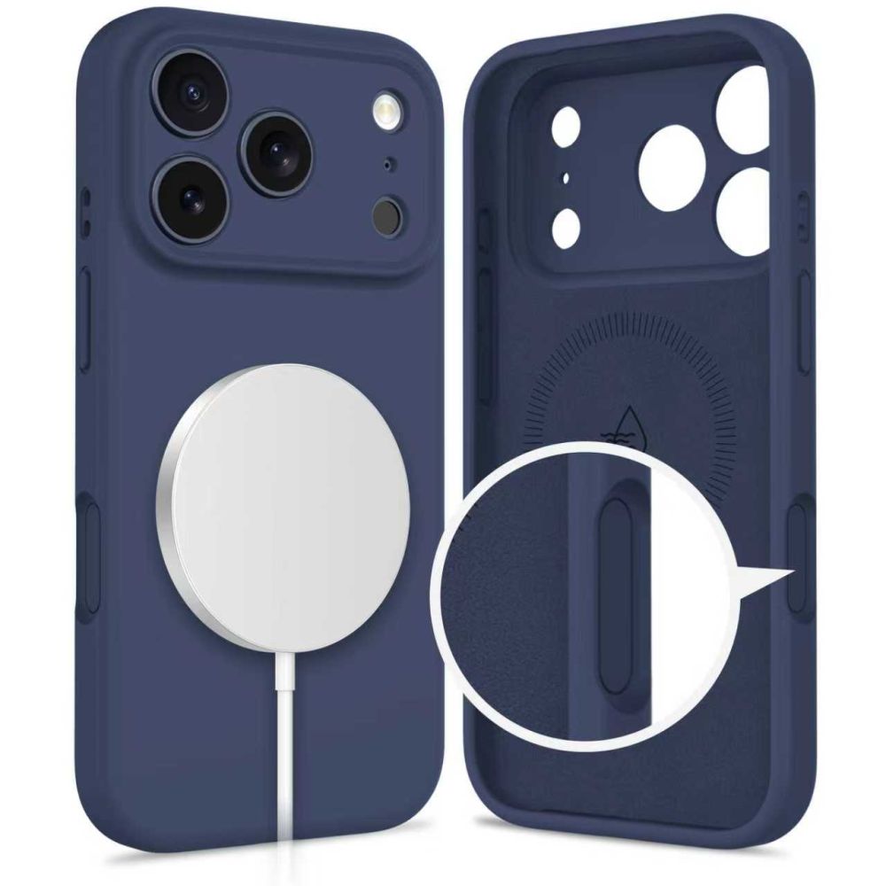 Tech-Protect Silicone MagSafe Case til iPhone 17 Pro - Navy Blue