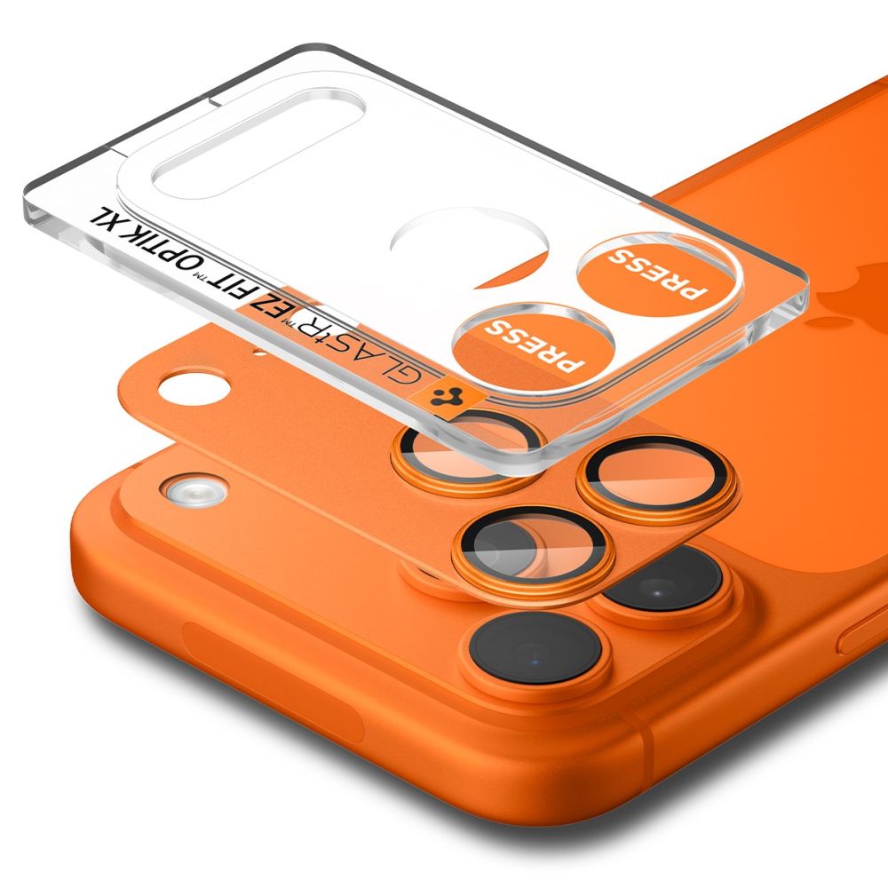 Spigen Optik Pro XL Kamera Lens Glas til iPhone 17 Pro - Orange