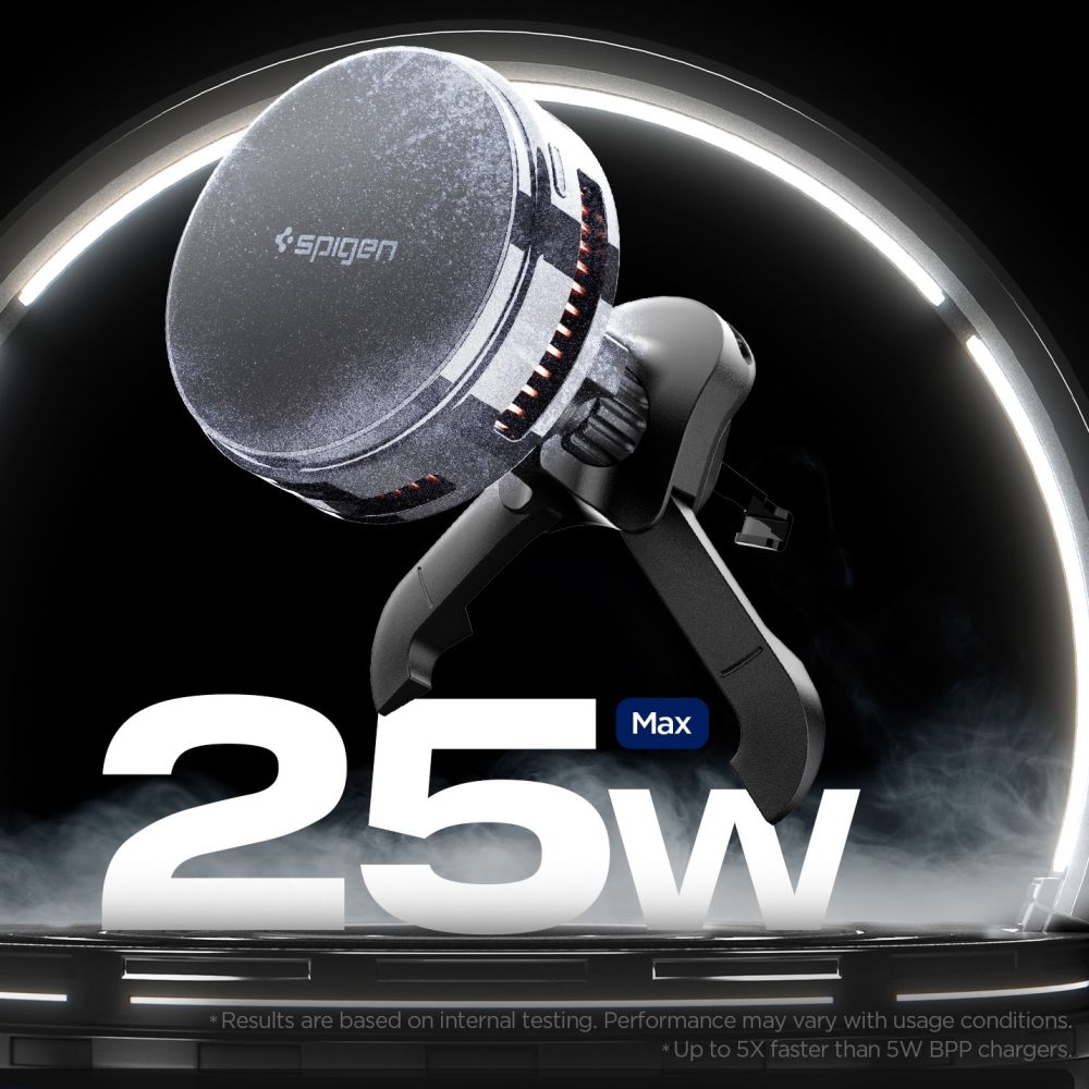 Spigen Essential EV25MFAQ Magnetisk MagSafe Car Air Vent Mount - sort