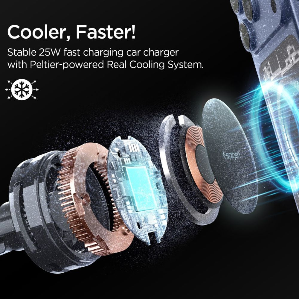 Spigen Essential EV25MFAQ Magnetisk MagSafe Car Air Vent Mount - sort