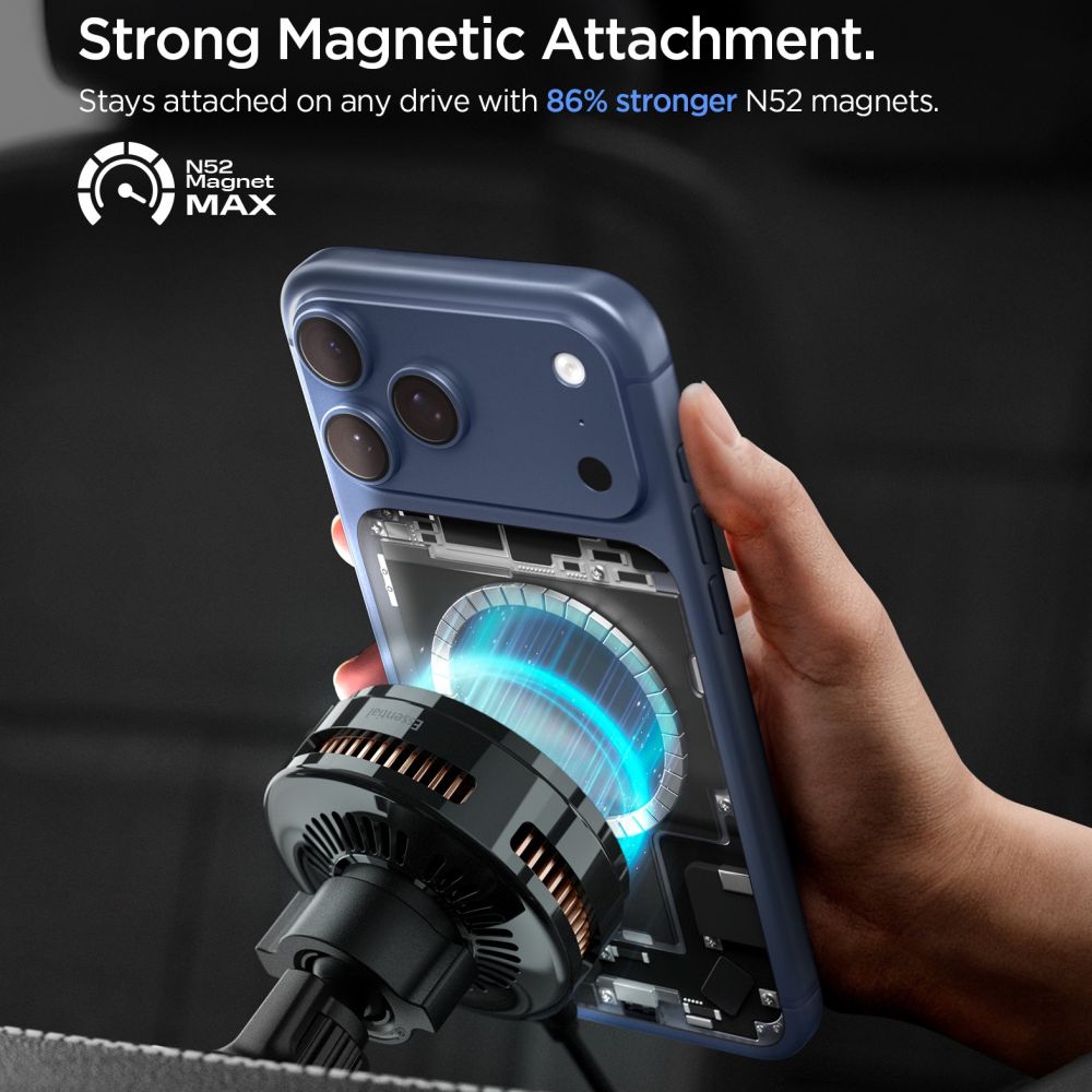 Spigen Essential EV25MFAQ Magnetisk MagSafe Car Air Vent Mount - sort