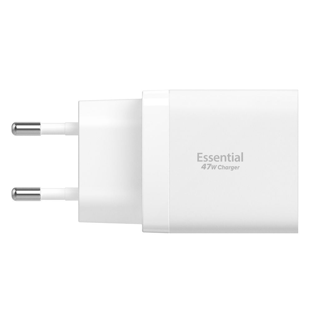 Spigen Essential EE472EU 2-port USC-C 47W vægoplader - hvid