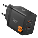 Spigen Essential EE472EU 2-port USC-C 47W vægoplader - sort