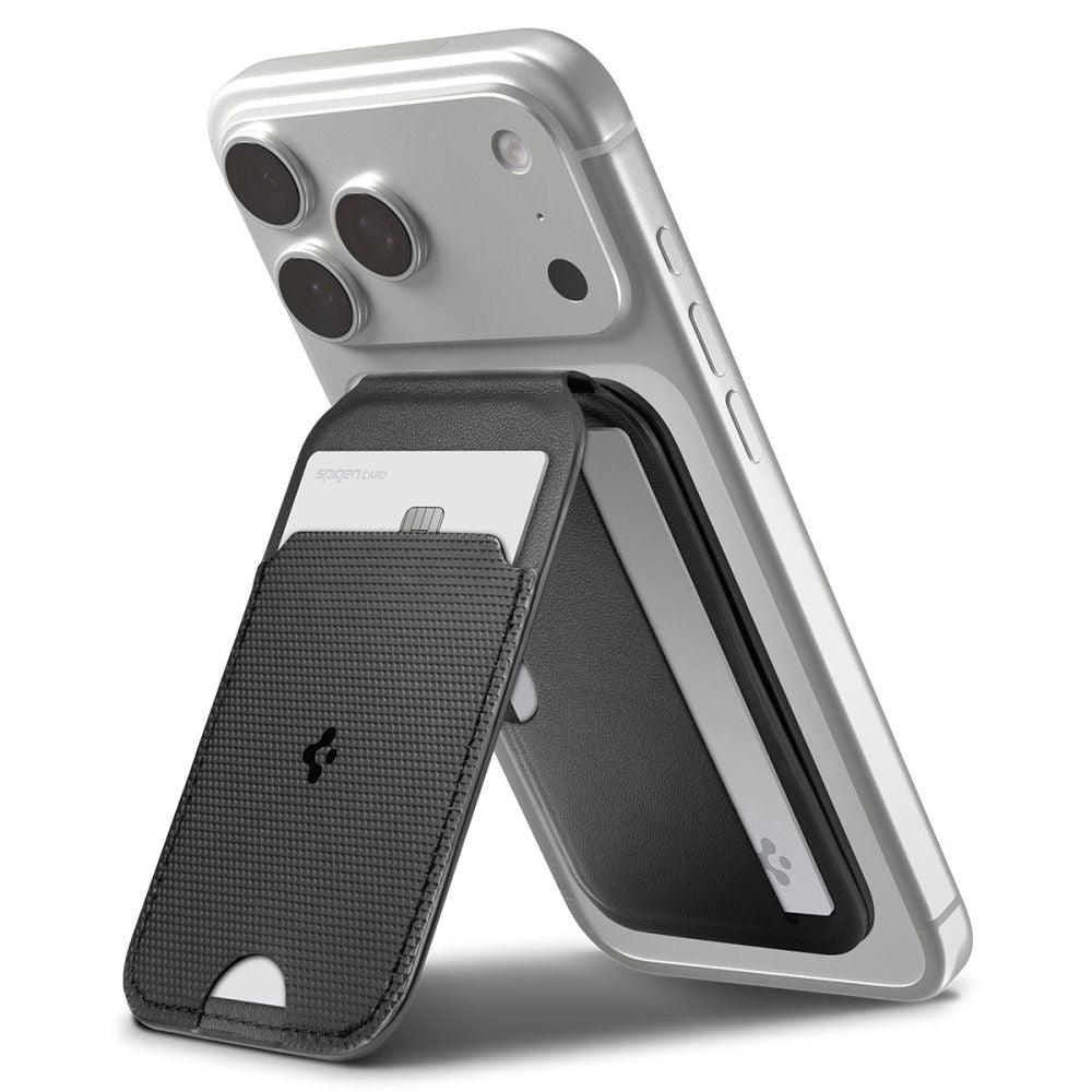 Spigen Slim Fold Tripod Wallet S314-2 MagSafe Magnetisk Telefonkasse - sort