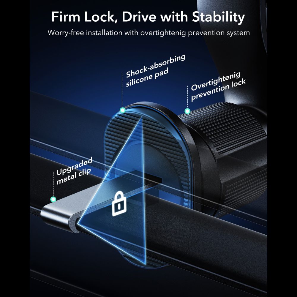 ESR OmniLock Qi2.2 Magnetisk MagSafe Car Air Vent Mount - sort