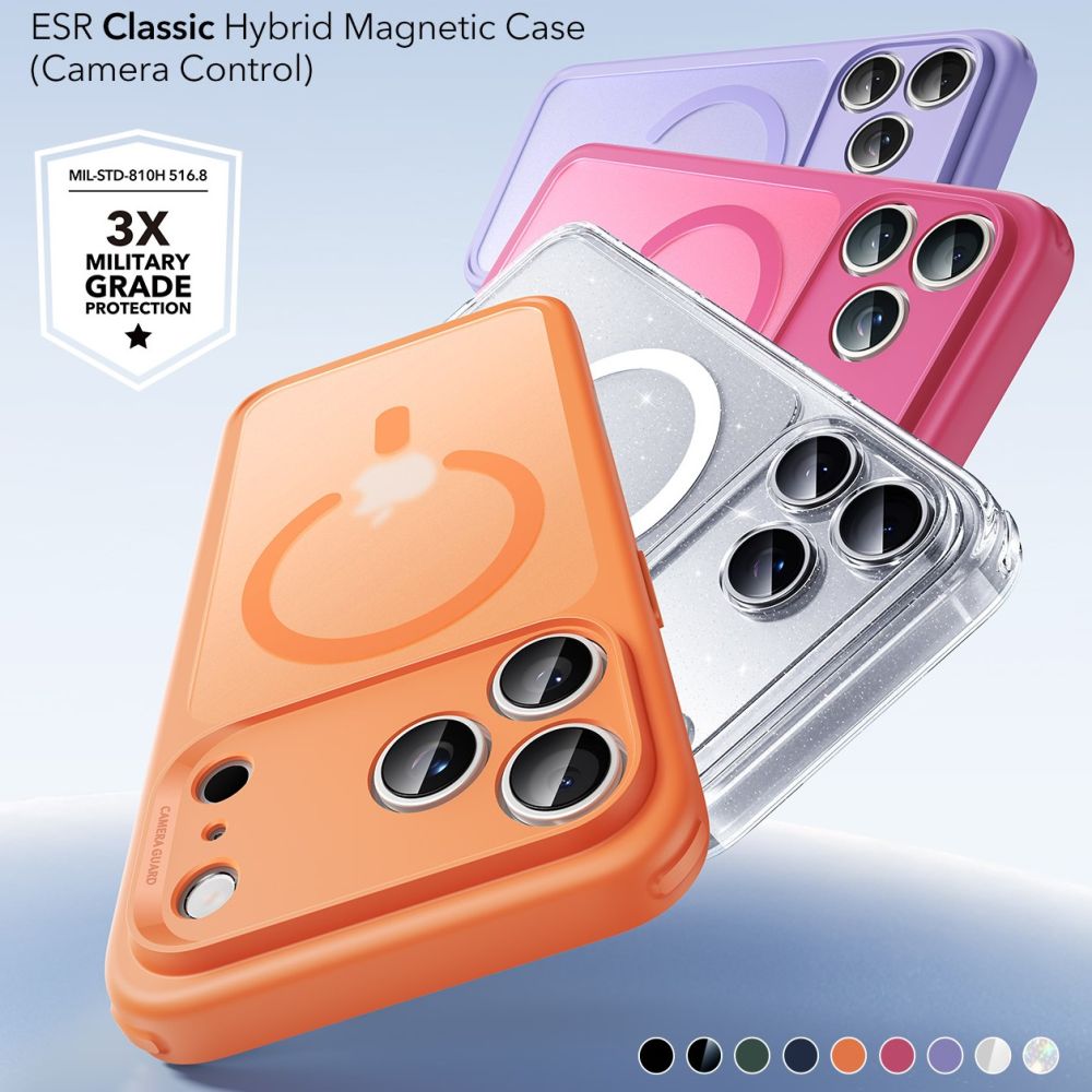 ESR Classic Hybrid MagSafe Case til iPhone 17 Pro - Clear Orange