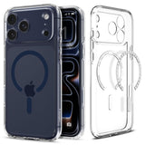Spigen Ultra Hybrid MagSafe Case til iPhone 17 Pro - Clear Navy Blue