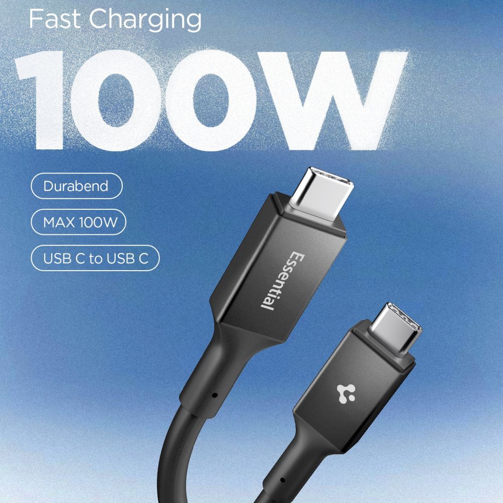 Spigen EB10020CC USB-C-kabel 100W 200cm - sort