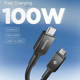 Spigen EB10020CC USB-C-kabel 100W 200cm - sort