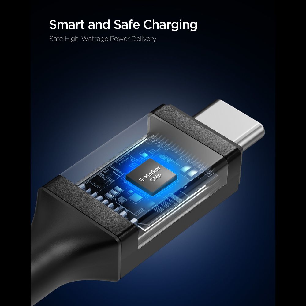 Spigen EB10010CC 100W 100 cm Kabel - sort